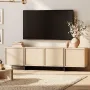 Modern TV Stand for 32-75 inch TVs, Wood Entertainment Center with Storage Cabinets, Media TV Console Table