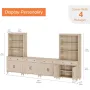 Entertainment Center with Bookshelves for TVs up to 75, Farmhouse Wall Unit TV Stand with 8 Doors & 4 Drawer