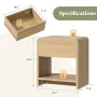 Modern Night Stand Set 2 with Storage Drawer & Open Shelves, 24