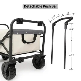 Collapsible Folding Garden Outdoor Park Utility Wagon Picnic Camping Cart with Bearing and Brake 8