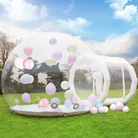 10ft Inflatable Bubble House Dome, Clear PVC Inflatable Bubble House Tent, 600W Air Pump Party Inflatable Dome