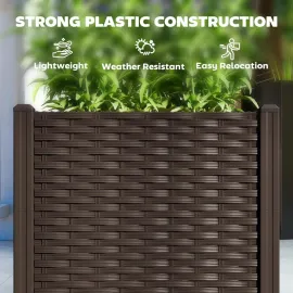 4 x 1 x 1 ft Raised Garden Bed, Indoor Outdoor Plastic Planter Box with Drainage Holes, Drain Plugs and Water, Customized