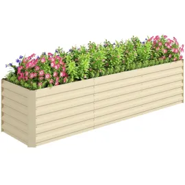 8 x 2 x 2ft Galvanized Raised Garden Bed Kit, Outdoor Metal Elevated Planter Box with Safety Edging, Large Raised, Customized