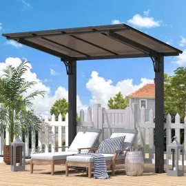 8' x 5' Grill Gazebo Outdoor Pergola for Patio, Freestanding Lean to Hardtop Gazebo Carport Pergolas and Gazebos, Customized