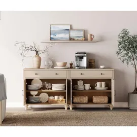 Entertainment Center with Bookshelves for TVs up to 75, Farmhouse Wall Unit TV Stand with 8 Doors & 4 Drawer