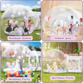 10ft Inflatable Bubble House Dome, Clear PVC Inflatable Bubble House Tent, 600W Air Pump Party Inflatable Dome