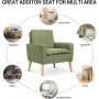 Accent Chair Set of 2 Living Room Mid-Century Modern Chair, Upholstered Fabric Comfy Club Armchair Pair of Leisure Sofa Chairs
