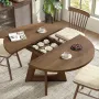 Extendable Round Dining Table for 4-8,Modern Kitchen Oval Dining Table with Removable Leaves Space Saving, Wood Base, Customized