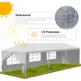 10' X 30' Outdoor Waterproof Gazebo Canopy Tent with Removable Side Walls and Windows, Heavy Duty Tent, White