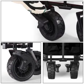 Collapsible Folding Garden Outdoor Park Utility Wagon Picnic Camping Cart with Bearing and Brake 8