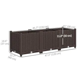 4 x 1 x 1 ft Raised Garden Bed, Indoor Outdoor Plastic Planter Box with Drainage Holes, Drain Plugs and Water, Customized
