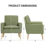 Accent Chair Set of 2 Living Room Mid-Century Modern Chair, Upholstered Fabric Comfy Club Armchair Pair of Leisure Sofa Chairs