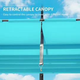 Outdoor Living 11’ X 16’ Outdoor Retractable Pergola with Weather-Resistant Canopy Aluminum Garden Pergola Patio Grill Gaze