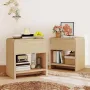 Modern Night Stand Set 2 with Storage Drawer & Open Shelves, 24