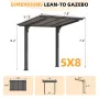 8' x 5' Grill Gazebo Outdoor Pergola for Patio, Freestanding Lean to Hardtop Gazebo Carport Pergolas and Gazebos, Customized