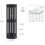 Lighted Three-sided Glass Display Cabinet with Tempered Glass Doors and Shelves, Wooden Corner Cabinet with Light Bulbs