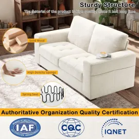 70 Loveseat Sofa for Living Room, Modern Comfy Couch with Medium Firm Seat Cushion, Removable Cover, Wide Armrest, USB/Ty