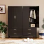 Black Metal Wardrobe Closet with 2 Drawers, 71