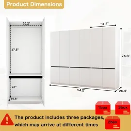 White Armoire Wardrobe Closet: 74
