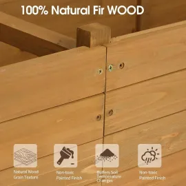 Raised Garden Bed with Trellis & Hanging Roof, Wooden Garden Bed, Outdoor Planter Box for Yard, Garden, Balcony, Customized