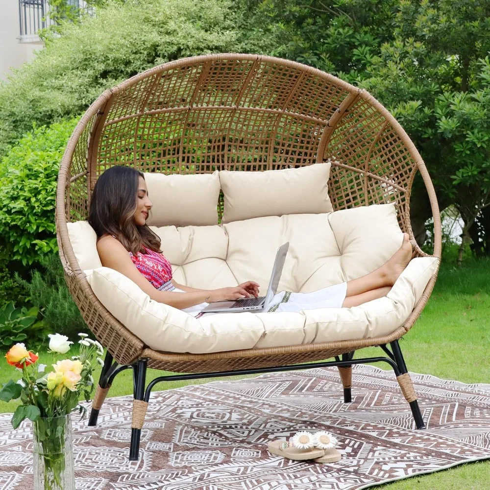 Double Egg Chair Indoor Outdoor Stationary Oversized 6.5