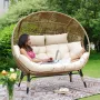Double Egg Chair Indoor Outdoor Stationary Oversized 6.5
