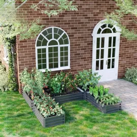 8 x 8' Raised Garden Bed Set, Large Steel Flower Planters for Outdoor Plants, Easy Assembly for Vegetables, Herbs, Customized