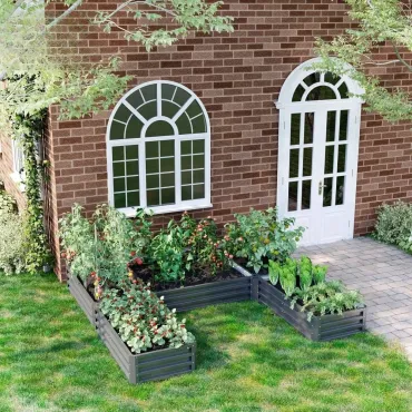 8 x 8' Raised Garden Bed Set, Large Steel Flower Planters for Outdoor Plants, Easy Assembly for Vegetables, Herbs, Customized