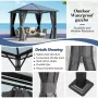 10’x10’ Patio Hardtop Gazebo with Polycarbonate Roof, Waterproof Outdoor Canopy Gazebo, Steel Frame Permanent Pavilion