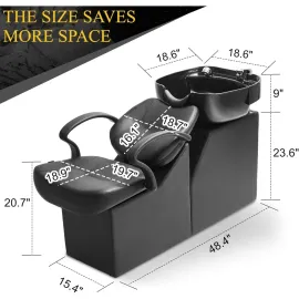 Plastic Shampoo Bowl Chair, Barber Backwash Chair, Hair Washing Station for Spa Beauty Salon