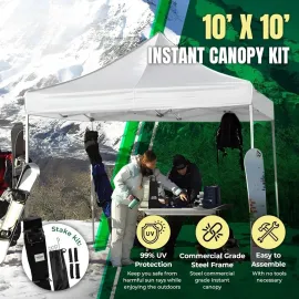 Canopy TitanShade Light-Duty Steel Commercial Instant Canopy Kit, White, 10' x 10', Customized