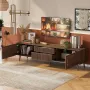 Mid-Century Modern TV Stand, Entertainment Center with 2 Doors and 2 Fluted-Drawers, Media Console for TVs up to 80 Inch