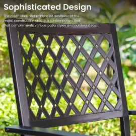 Outdoor Metal Swivel Chairs Set of 2 Patio Dining Chair with Cushion Furniture Set for Garden Backyard Bistro, Customized