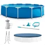 12 Foot by 30 Inch Framed Above Ground Swimming Pool with 42 Inch Tall Ladder, Maintenance Kit Vacuum Skimmer, Customized