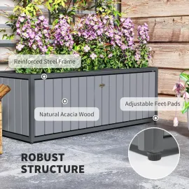 Wooden Raised Garden Bed with Trellis, Removable Pots, Drainage Holes for Climbing Vines, Vegetables, Flowers, Customized