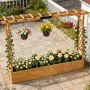 Raised Garden Bed with Trellis & Hanging Roof, Wooden Garden Bed, Outdoor Planter Box for Yard, Garden, Balcony, Customized
