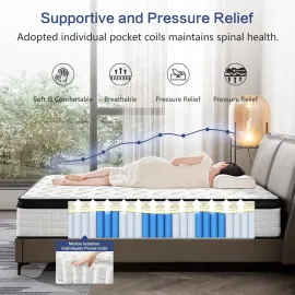 Mattress, Mattress for Cool Night & Pressure Relief,Edge Support Pressure Relief with Motion Isolating, Ships, Customized