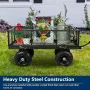 Heavy Duty 400 Lbs Capacity Mesh Steel Garden Cart, 4 Cu.Ft Heavy Duty Garden Cart with 180° Rotating Handle, Customized