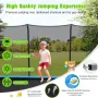 8' X 14' ASTM Certified Rectangular Trampoline with Fence, Ladder, Double-sided Galvanized Steel Frame, 440 Lbs Max Capacity