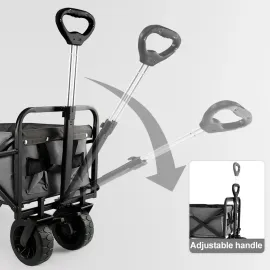 Collapsible Folding Garden Outdoor Park Utility Wagon Picnic Camping Cart with Bearing and Brake 8