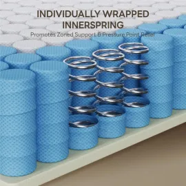 Full Size Mattress Medium Firm, USA Made, 14 Inch Hybrid Mattress in a Box, Gel Memory Foam, Fiberglass Free, Customized
