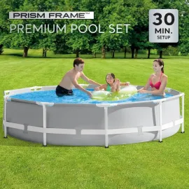 Prism Frame Above Ground Swimming Pool Set, 10ft x 30in, Includes 330 GPH Filter Pump, Removable Pool, Customized