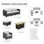 Patio Furniture Set 45 In Outdoor Fire Pits 6 Pieces Outdoor Patio Furniture 60000 BTU Outdoor Propane Fire Pit, Customized