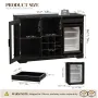 Coffee Bar Cabinet with Fridge (Fridge Included), Large Liquor Bar Cabinet with LED Lights, Glass Holder & Wine, Customized