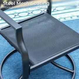 Outdoor Metal Swivel Chairs Set of 2 Patio Dining Chair with Cushion Furniture Set for Garden Backyard Bistro, Customized