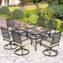 Outdoor Metal Swivel Chairs Set of 2 Patio Dining Chair with Cushion Furniture Set for Garden Backyard Bistro, Customized