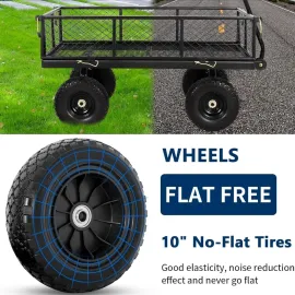 Heavy Duty 400 Lbs Capacity Mesh Steel Garden Cart, 4 Cu.Ft Heavy Duty Garden Cart with 180° Rotating Handle, Customized